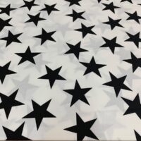 כותנה 250 כוכבים שחורים על רקע לבן