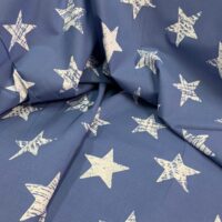 כותנה 250 כוכבים לבנים עם קשקוש לבן עליהם על רקע כחול גינס