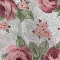 כותנה מודפסת דגם ורדית רוחב 2.5 מטר